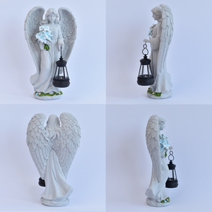 Estatua Decorativa de Ángel Solar para Jardín Exterior, Decoración de Patio, Césped y Villa, Regalo para Mamá, Hermana, Ángel de Oración, Artesanía de Resina - Product Image 4