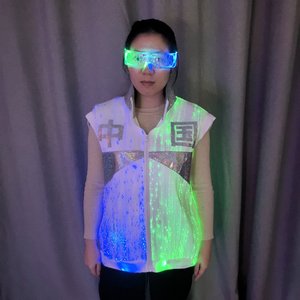 Barra de tela luminosa de fibra óptica de alta densidad, accesorio de Ambiente de <span class=keywords><strong>licor</strong></span> KTV, chaleco luminoso LED para personal masculino y femenino - Product Image 4