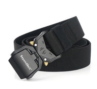 Ceinture tactique pour homme en nylon élastique avec boucle à dégagement rapide en aluminium, logo personnalisé, entraînement, travail, randonnée, EDC