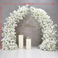 Fleurs artificielles DKB en gros, arche de fleurs artificielles d'extérieur, arche de fleurs en soie blanche de haute qualité pour la décoration de mariage