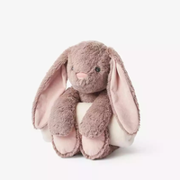 Jouet en peluche lapin miniature super souple personnalisé 2024, rembourrage en coton PP, maille, vente chaude, broderie, jouet en peluche lapin pour enfants et bébés