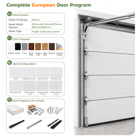 Puerta de Garaje Seccional de Acero Estilo Europeo Negra, Aislamiento de Espuma de PU de 40 mm, Protección Contra el Viento y los Dedos, para Uso en Almacenes y Garajes
