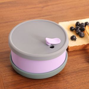 Round Shaped Leakproof Custom Eco Silicone Bento Lunch Box for Kids and Adult microwave use