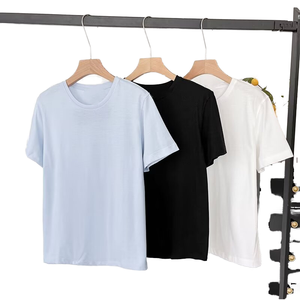 T-shirt basique de qualité supérieure pour homme en polyester/coton 160 g/m², coupe ajustée, décontracté, couleur unie, lavé, écologique, personnalisable OEM - Product Image 1