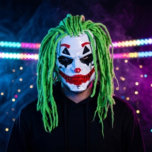 <span class=keywords><strong>Perruque</strong></span> de <span class=keywords><strong>clown</strong></span> mécanique tendance style punk d'Halloween, masque de tête d'<span class=keywords><strong>horreur</strong></span> en résine synthétique sur le thème du cinéma pour jeux d'évasion, pour 18 ans et plus - Product Image 2
