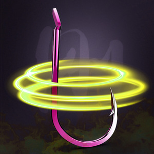 เบ็ดตกปลา Aohu สีชมพู ฟันแบน แบบ Ise Ni ติดท่อ มีเงี่ยง สำหรับตกปลาในน้ำจืด ทะเลสาบ  ผ่านการลับคมด้วยสารเคมี - Product Image 1