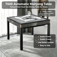 Table de Mahjong Automatique T600 avec Rotor, Table Intégrée 2-en-1 Silencieuse pour Dîner et Mahjong, Table de Jeu Durable pour la Maison