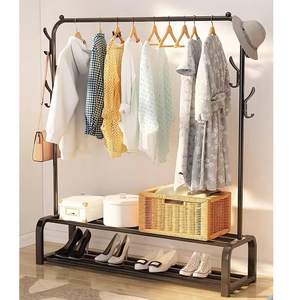 Porte-vêtements mobile peu encombrant, portemanteau à tube unique pour salon et chambre - Product Image 3