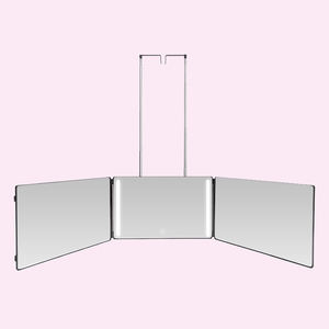 Best Selling Trifold Wall Mounted Self Hair Cut 360 <b>Mirrors</b> <b>3</b> <b>Way</b> Folding <b>Mirror</b> With Height Adjustable Telescoping Hooks - Product Image 3