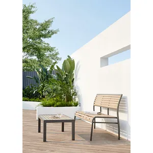 Outdoor Furniture Plastic Wood Aluminum Frame Armless Modern Outdoor Park Benches