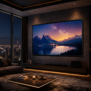 Écran de projection fixe à cadre ultra fin, contraste élevé, blanc mat, montage mural, cinéma maison sans électricité, 4K - Product Image 5