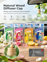 Diffuseur de parfum pour voiture à suspendre Auto-Aroma – 4 senteurs rafraîchissantes – Bouteille diffuseur d'huiles essentielles pour rétroviseur – Parfum longue durée pour voiture