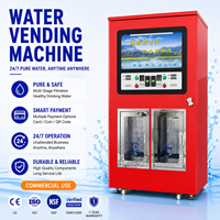 Distributeur automatique d'eau RO en libre-service acceptant les paiements par pièces, billets et cartes pour l'approvisionnement en eau potable