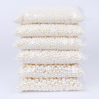Perles rondes en plastique ABS de 3 à 22 mm, 500 g/sac, vente en gros, perles à trou pour la fabrication de sacs, bracelets, colliers et artisanat DIY