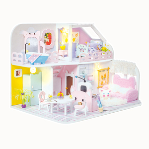 ตัวต่อ 3 มิติ IIECREATE รุ่น YU-2703 บ้านสัตว์เลี้ยงแสนโดดเดี่ยว ชุดบ้านตุ๊กตาไม้จิ๋ว DIY สำหรับเด็กผู้หญิง - Product Image 1