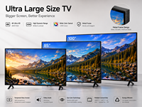 Téléviseur intelligent Android 4K de 85 pouces à écran large, mural, pour hôtel, bureau, salle de réunion et home cinéma
