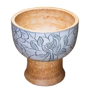 Moden Style Foot Wash Basin Balcony Ceramic Bathroom Geobasin FloorType Mop Sink Lotus Pattern Round Ceramic Household Mop Pool