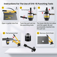Kit d'outils de poinçonnage hydraulique SYK-8 avec pompe CP-180 400CC 22mm 12 tonnes, matrices pour trous de conduits en tôle CR12MOV, pour usine