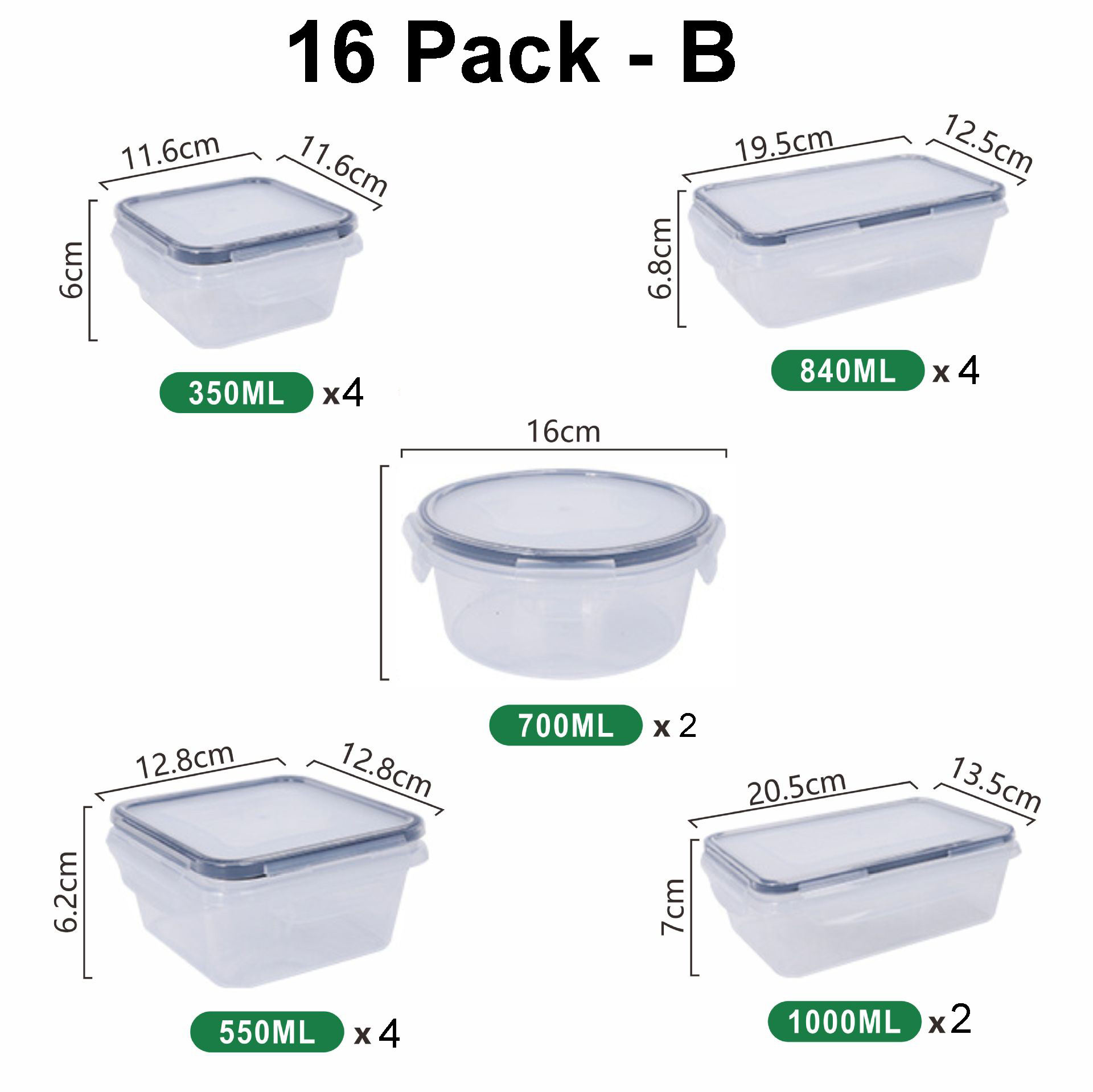 16PCS Pack-B