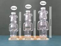 500ml brique ours inspiré bouteille de jus Portable jouet à boire conteneur de stockage en plastique décor à la maison ours en forme bouteille de boisson