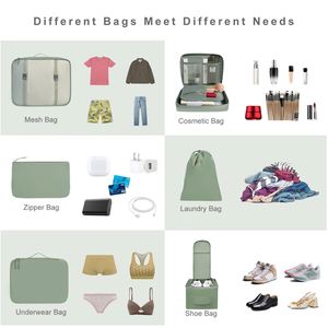 8 Set Packing Cubes Various Sizes Packing Organizer for Travel Accessories Luggage Carry on <b>Suitcase</b> - Product Image 3