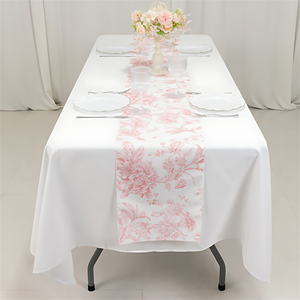 Machine Washable Polyester Printed <b>Table</b> Runner Rental Ready for Event Companies Wedding Banquets Wholesale Orders - Product Image 1