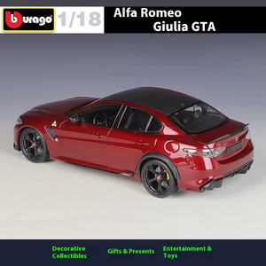 Bburago 1:18 <span class=keywords><strong>Alfa</strong></span> <span class=keywords><strong>Romeo</strong></span> <span class=keywords><strong>Giulia</strong></span> GTA aleación coche de carreras modelo Diecast Metal coche deportivo vehículo modelo simulación niños juguete para regalo - Product Image 3