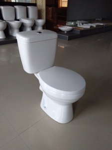 WC en céramique sans bride, à chasse d'eau directe, 2 pièces, pour le Royaume-Uni et l'Europe - Product Image 2