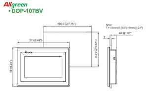 Écran tactile HMI 7 pouces DOP-107BV 800x480 TFT LCD, panneau industriel avec RS232/RS485 USB pour l'automatisation PLC - Product Image 3