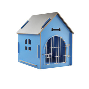 Niche d'intérieur en bois massif pour chiens, niche pour chiens et chats, avec porte en fer, levage des pieds, pratique, pour animaux domestiques - Product Image 1