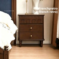 Table de chevet sculptée de style rétro américain, avec relief en arche tridimensionnel, pour chambre à coucher, luxe léger, sensation haut de gamme