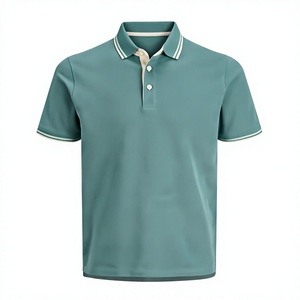 Polo pour homme en coton 100% avec logo personnalisé, tricoté, manches courtes, col classique, décontracté - Product Image 3