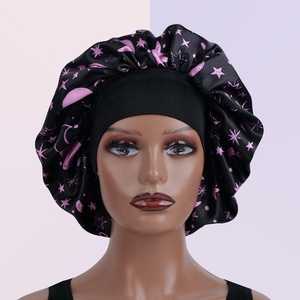 SOLPOP Turbante Personalizzato Stile Boho a Strato Singolo in Raso, Cappello per <span class=keywords><strong>Parrucchieri</strong></span>, Cuffia per Capelli da Notte con Elastico Morbido - Product Image 3