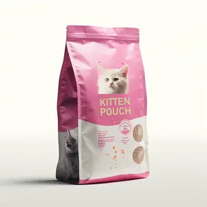 Custom Printed Waterproof Reusable Ziplock 10Kg 40Kg Flat Bottom Packaging Lines Freeze Pet Treat Cat Dog Food Bags