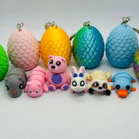 Œuf surprise à remplir pour sacs cadeaux d'enfants, œuf imprimé en 3D avec petit animal articulé, cadeau artisanal en plastique pour Pâques et Noël