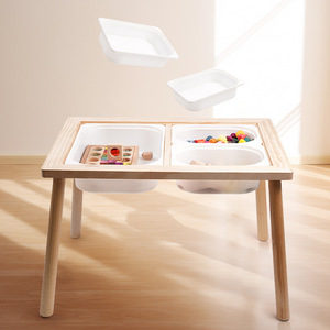 Multifunctional Solid <strong>Wood</strong> Children's Desk Kindergarten Kids Play Writing Desk Building Block Storage Features Educational Toys - Product Image 5