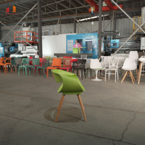 Fauteuil en plastique <span class=keywords><strong>scandinave</strong></span> avec design incurvé et pieds en hêtre naturel, fauteuil confortable pour la maison, le café et le balcon - Product Image 4