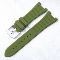 Lionorm Bracelet de montre en silicone 25 mm pour montre Nautilus CHARM Bracelet de montre en silicone pour homme avec boucle en acier