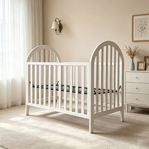 <span class=keywords><strong>Lit</strong></span> cododo classique blanc pour nouveau-né, berceau en métal et en bois pour bébés - Product Image 1