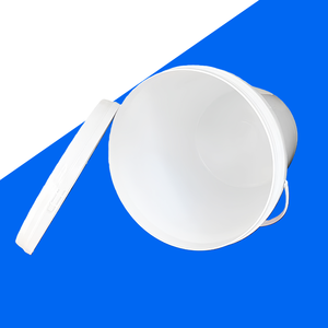 דלי פלסטיק שחור 20 ליטר/5 גלון, ניתן להתאמה אישית, בדרגת מזון וניתן למחזור, עם ידית מתכת ומכסה כלולים. - Product Image 6