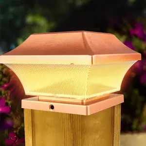 Outdoor Solar Säulen lampe dekorative Beleuchtung wasserdichter Garten Solar Säulen lampe Innenhof