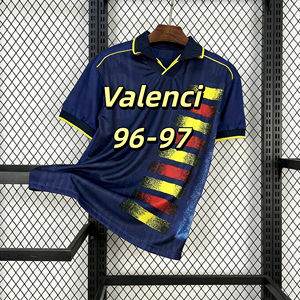 Camiseta de Fútbol de Verano para Hombre <span class=keywords><strong>Valencia</strong></span> 96/97 Visitante, Manga Corta, 100% Poliéster, Transpirable, con Nombre del Equipo Personalizado - Product Image 2