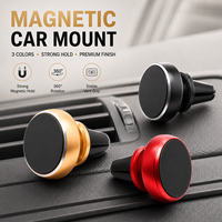 Support de téléphone de voiture à ventouse magnétique en alliage d'aluminium conique, rotatif à 360° avec articulation sphérique, réglable en hauteur, robuste