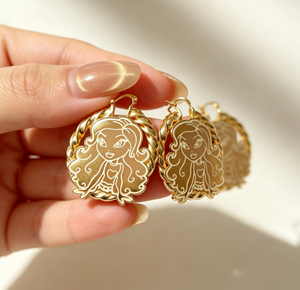 Pendientes Personalizados con Personajes de Dibujos Animados, Pendientes de Aro de Acero Inoxidable con Baño de Oro de 18K para Mujer, Joyería de Moda - Product Image 3