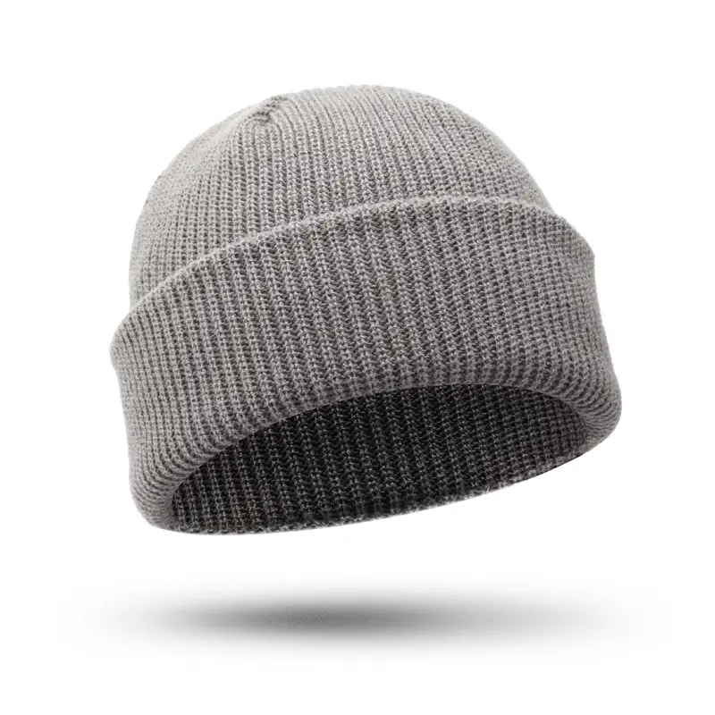 Colore solido all'aperto caldo ricamo personalizzato Logo berretti produttore logo personalizzato ricamo cappelli invernali in maglia beanie