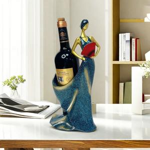 Porte-bouteilles de vin en résine époxy, décoration de bureau, décoration de la maison, artisanat, style européen simple et élégant pour femmes - Product Image 3