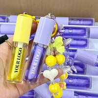 Huile à lèvres personnalisée avec logo et porte-clés, cosmétiques portables, véganes, sans cruauté, imperméables, changeant de couleur, hydratantes, teintées