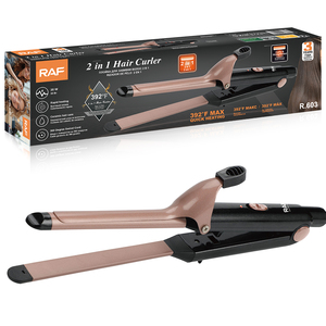 Rizador <span class=keywords><strong>de</strong></span> Pelo 2 en 1 RAF, Plancha Alisadora <span class=keywords><strong>de</strong></span> Cerámica <span class=keywords><strong>de</strong></span> 35W para Peinado en Casa - Product Image 1