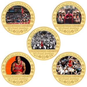 Monedas deportivas de <span class=keywords><strong>baloncesto</strong></span> conmemorativas chapadas en oro Monedas <span class=keywords><strong>Michael</strong></span> <span class=keywords><strong>Jordan</strong></span> - Product Image 1