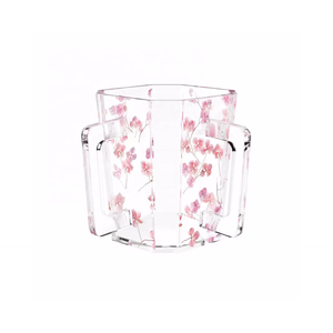Lucite rửa chén với hai tay cầm PMMA Do Thái judaica hanukkah hiển thị Acrylic hiển thị đứng Hydrangea rửa chén - Product Image 1
